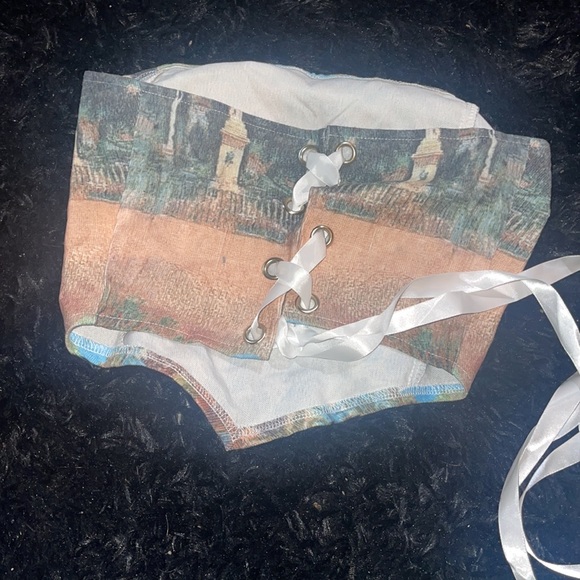 Lace up Corset Art Top With Ribbon Backing - Picture 3 of 3